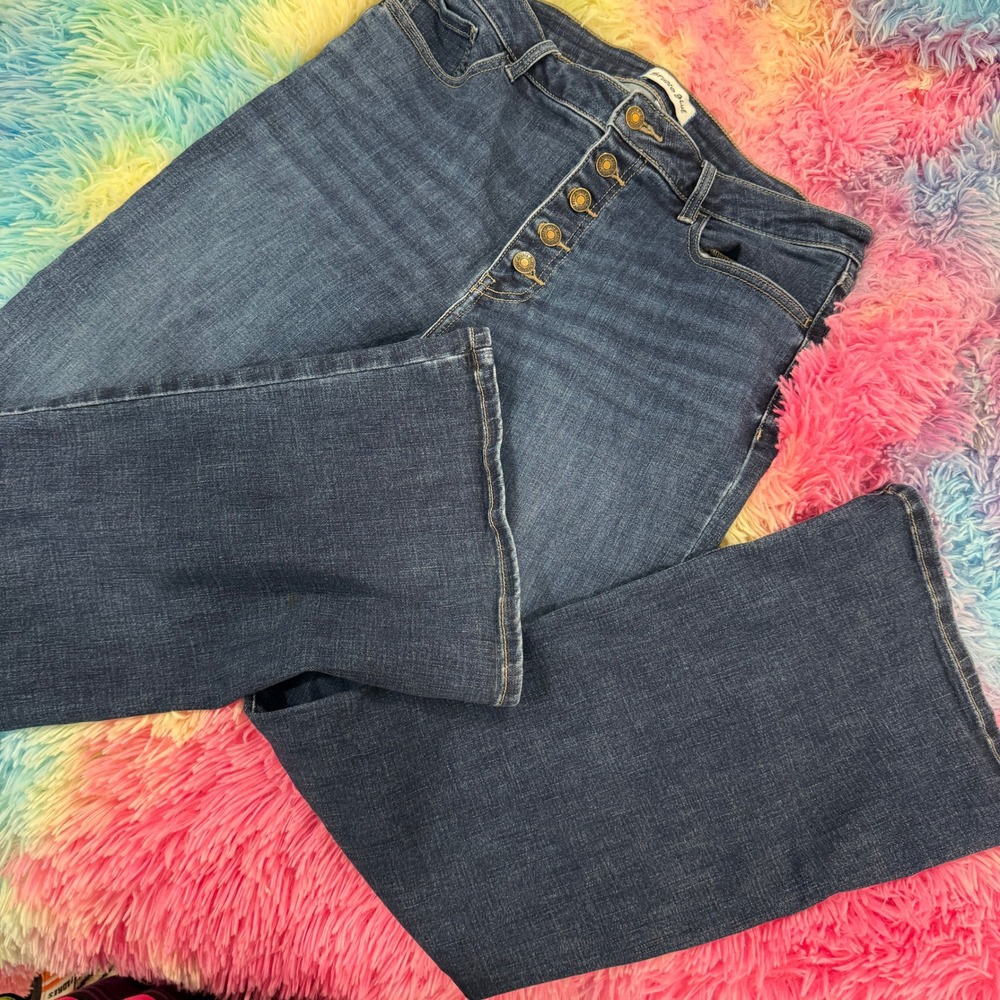 Studio Blue Jeans Womens 32 Blue Excellent High Rise Button Fly Bootcut Denim